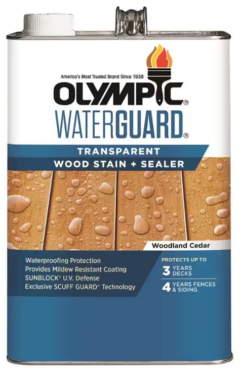 Olympic Waterguard Transparent Wood Stain And Sealer Woodland Cedar