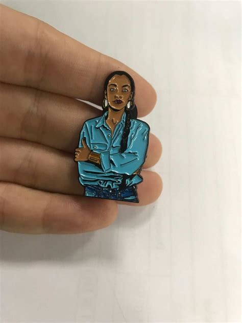 Sade Denim Pin Arms Crossed Enamel Lapel Costume Accessories Soul Music