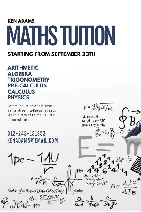 Copy Of Math Tuition Flyer Template Postermywall