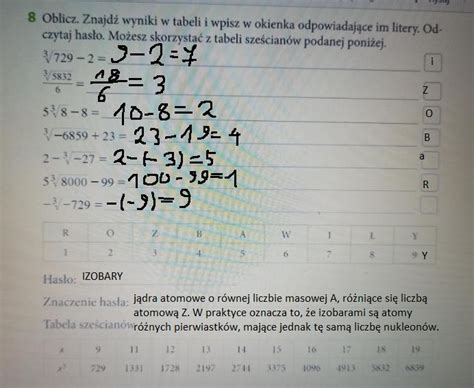 Oblicz Znajd Wyniki W Tabeli I Wpisz W Okienka Odpowiadaj Ce Im Litery