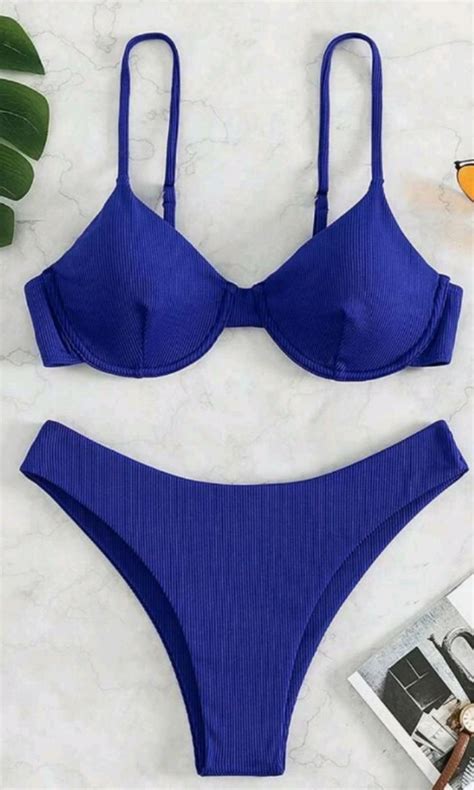 ROYAL BLUE BIKINI HIGH WAIST Women S Fashion Swimwear Bikinis Swimsuits On Carousell