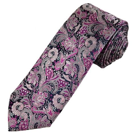 Tresanti Celeste Navy Blue Silver Grey Cerise Pink Paisley Men S