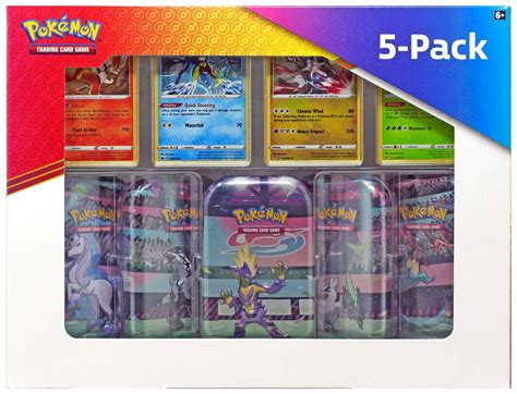 Pokemon 5 Pack Mini Tin + 4 Promo Cards Set (Version 1) - Walmart.com