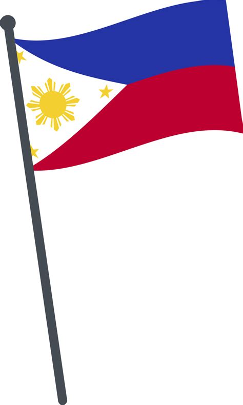 Philippines Flag Waving On Pole National Flag Pole Transparent