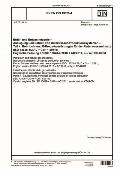 Din En Iso De Erd L Und Erdgasindustrie Auslegung Und