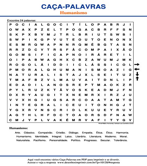 Caça Palavras Humanismo Para Imprimir Desenhos Imprimir