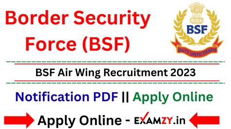 BSF Air Wing Recruitment 2023 Notification Released For Various Posts