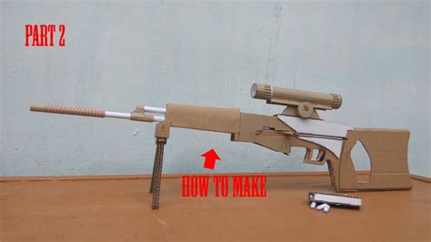 How To Make Cardboard Sniper Dragunov That Shoots With Magazine Part2