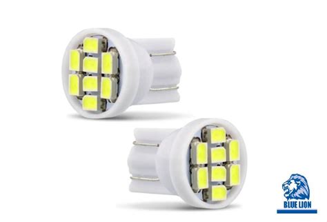 10 Lâmpadas T10 8 Leds Branca Pingo Luz W5w 1026 Automoti Blue lion