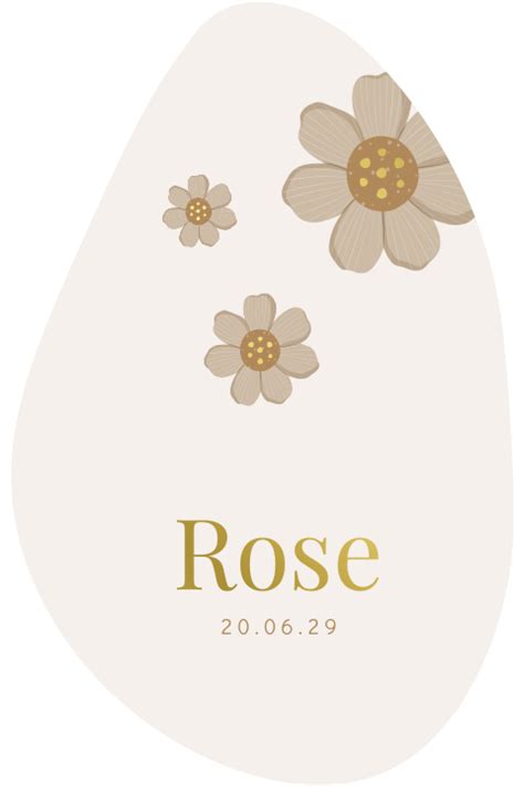 Uniek Nude Floral Geboortekaartje Voor Een Meisje Met Uitsnede Hart