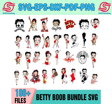 100 Betty Boop Bundle Svg Cartoon Bundle Svg Movie Characters Svg American Girl Svg