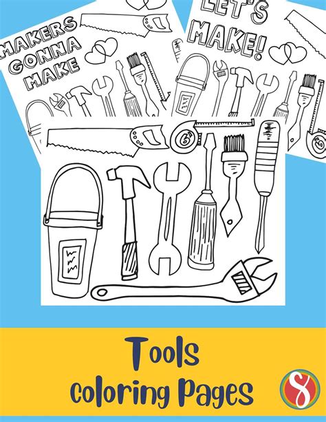 Free Coloring Pages About Tools — Stevie Doodles