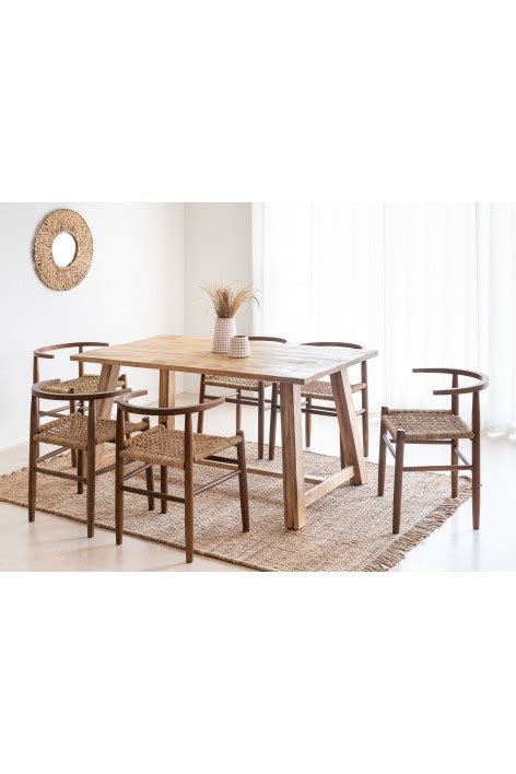 Set De Mesa De Comedor Rectangular En Madera 180x90 Cm Arnaiz Y 6