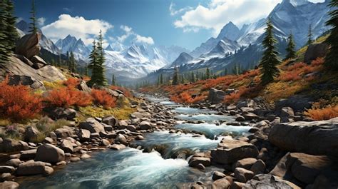 Premium AI Image | Alpine scenery HD 8K wallpaper Stock Photographic Image