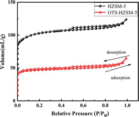 Adsorption Isotherms For Nitrogen At K On The Hzsm Zeolite And