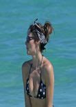 Nicole Trunfio In Polka Dot Bikini Beach In Miami February