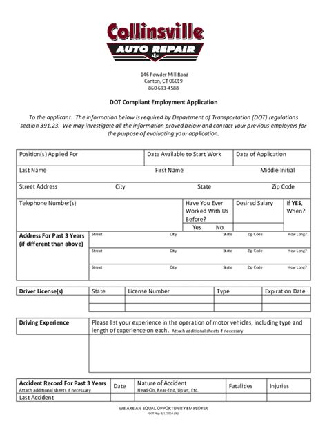 Fillable Online Driver S Application For Employment Fax Email Print