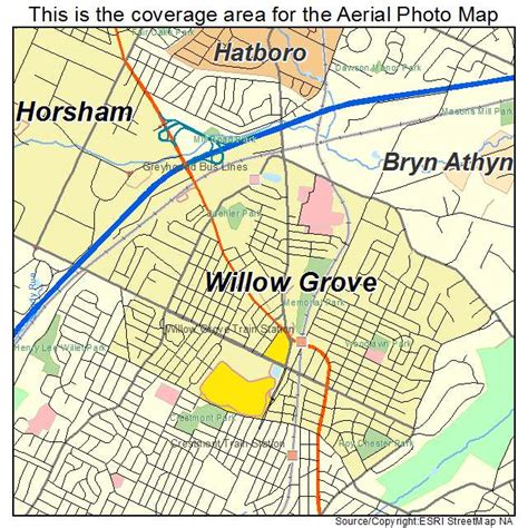 Aerial Photography Map of Willow Grove, PA Pennsylvania