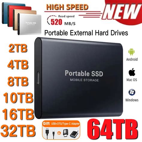 Disco Duro Externo Port Til SSD De 1TB Y 2TB Unidad De Estado S Lido