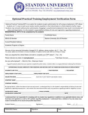 Fillable Online Optional Practical Training Opt Is An Option For