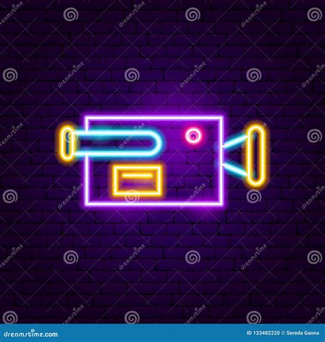 Camera Neon Sign stock vector. Illustration of equipment - 133482220