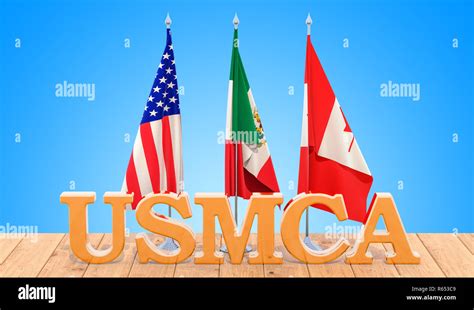 United States Mexico Canada Agreement USMCA Concept On The Wooden