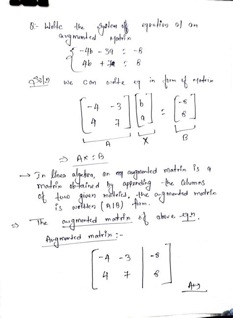 [solved] Solve As A Augmented Matrix Write The System Of Equations As