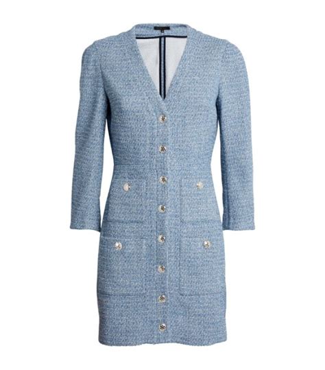 Womens Maje Blue Tweed Mini Dress Harrods Uk