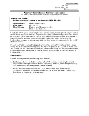 Fillable Online Bill Page And Amendment For SB 209 Bill Page And