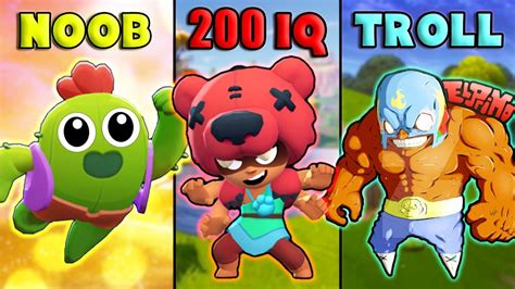 NOOB Vs 200IQ Vs TROLL NEW Brawl Stars Funny Moments Glitches