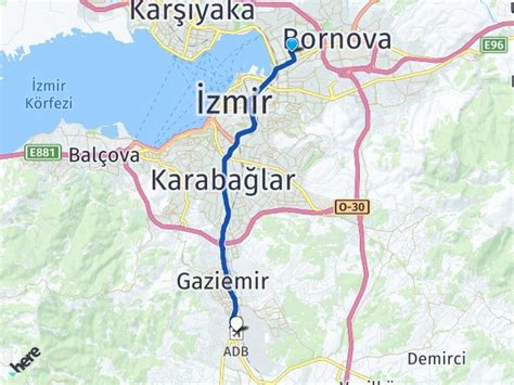 Bornova Kaz Mdirik Adnan Menderes Havaliman Gaziemir Aras Ka Km Map