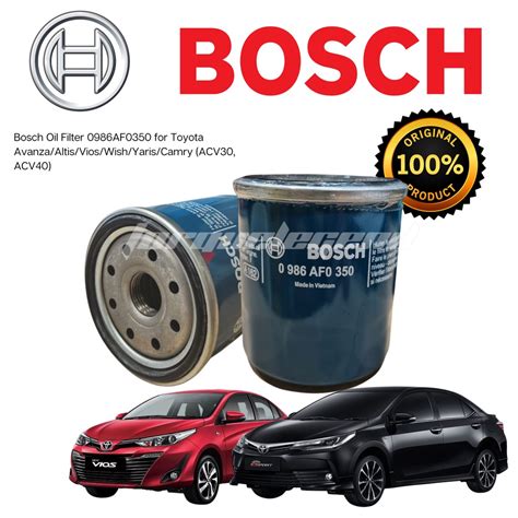 Bosch Oil Filter 0986AF0350 For Toyota Avanza Altis Vios Wish Yaris