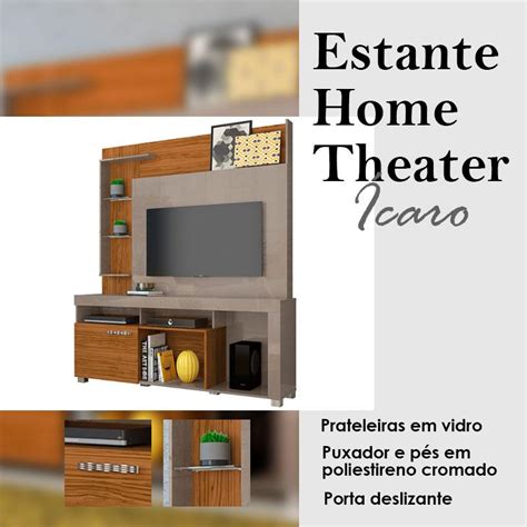 Estante Home Theater Caro Fendi Naturale Madetec