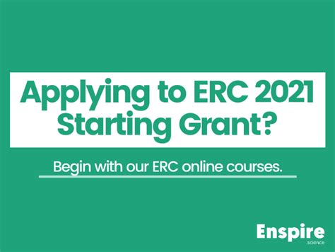 New Erc Online Courses For Erc 2021 Starting Grant Applicants