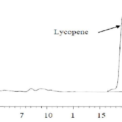 Chromatogram Of Lycopene Standard Solution Under Chromatographic Download Scientific Diagram