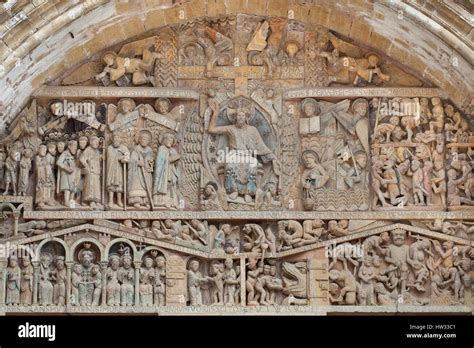 Last Judgment Romanesque Tympanum Of The Main Portal Of The Abbey Church Of Saint Foy