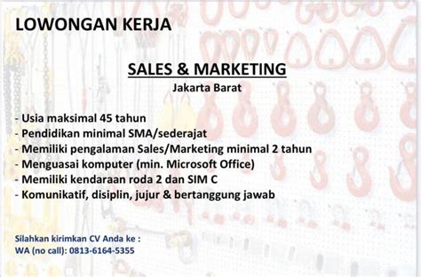 Lowongan Kerja Sales Marketing Di Pt Dong Jiang Indonesia Jakartakerja