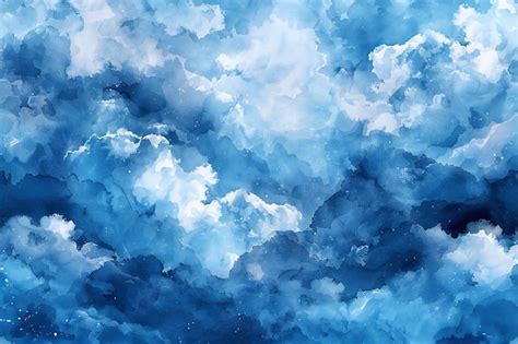 A Painting Of Clouds And The Sky By Person Premium Ai Generated Image