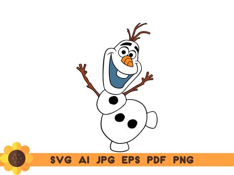 Olaf Frozen Svg Aijpg Eps Pdf Png Cricut Machine Cut Etsy