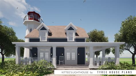 3 Bedroom House with Attached Lighthouse. Tyree House Plans.