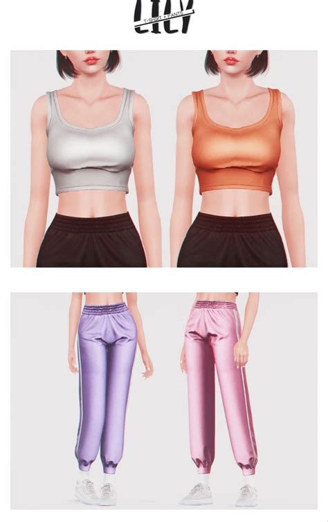 Ts Lily T Shirt Pants Plbsims In Sims Sims Clothing