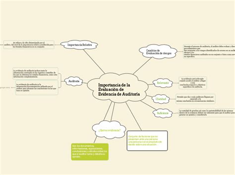 Importancia De La Evaluaci N De Evidencia De Auditor A Mapa Mental