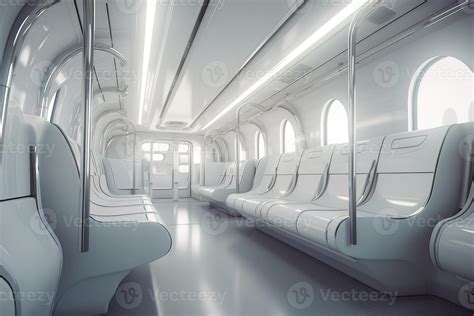 Futuristic Train interior inside view. Futuristic train interior with ...