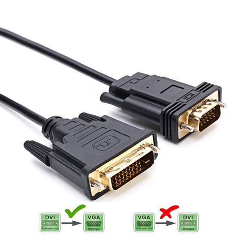 Active DVI To VGA CableDeconn 6FT 24 1 DVI D M VGA Male With Chip