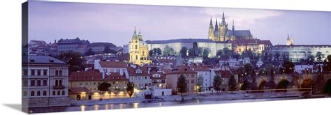 Castle lit up at dusk, Hradcany Castle, Prague, Czech Republic Wall Art, Canvas Prints, Framed ...