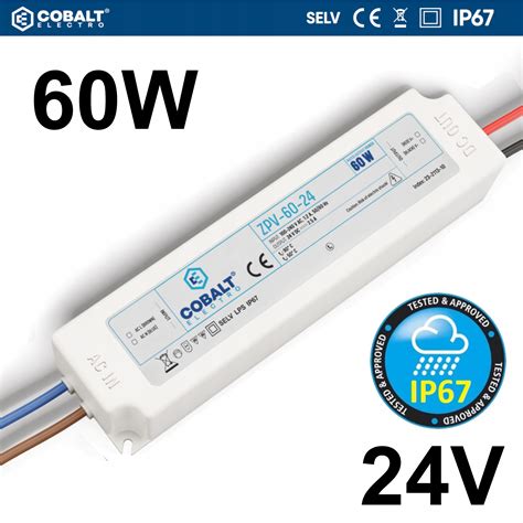 ZASILACZ DO TAŚM LED WODOODPORNY IP67 ZPV 60W 24V Zasilacz LED IP67