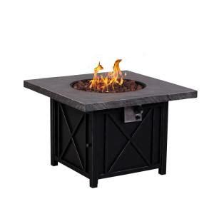 Hampton Bay Crossridge 50 000 BTU Antique Bronze Gas Fire Pit Coating