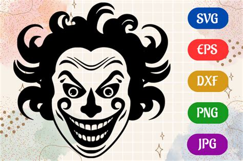 Clown | Black and White Logo Vector Art Graphic by Creative Oasis ...