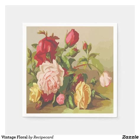 Vintage Floral Napkins Zazzle