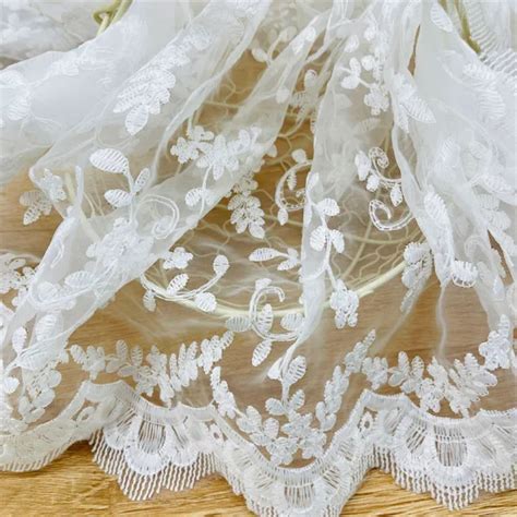 New Water Soluble Mesh Lace Embroidery Fabric White Milk Silk Lace